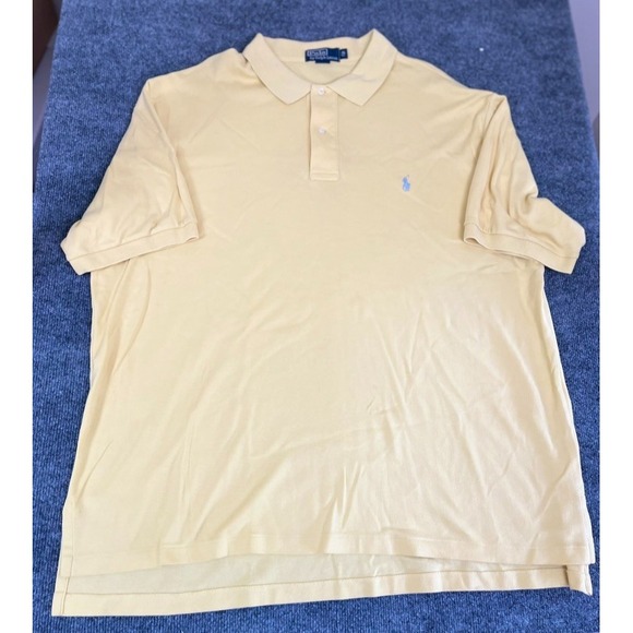 Polo Ralph Lauren Shirt Mens 2XB Big 2X Yellow Short Sleeve Pony Logo - Picture 1 of 5